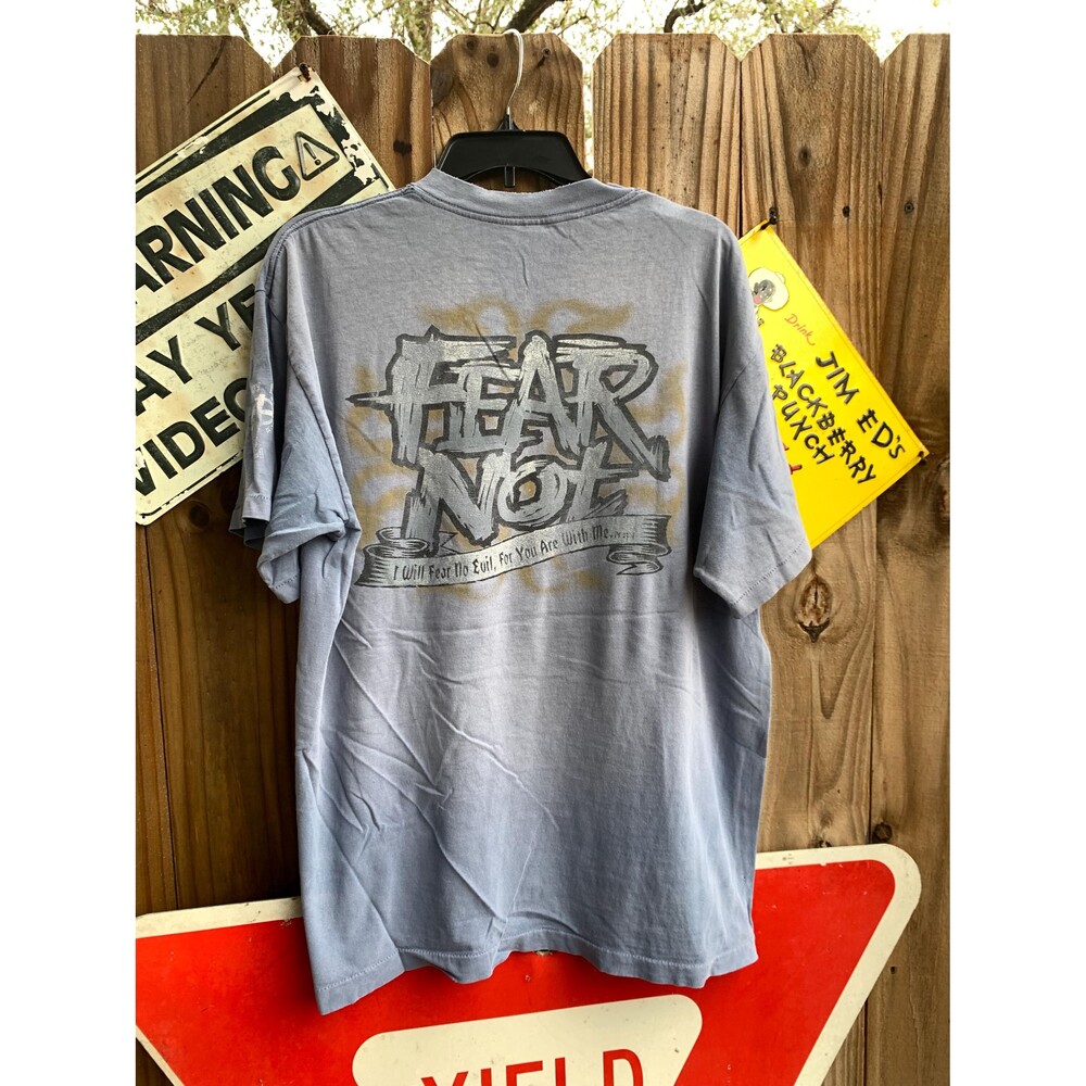 Vintage 90s Fear Not I Will Fear No Evil, for You Are With Me T Shirt XL